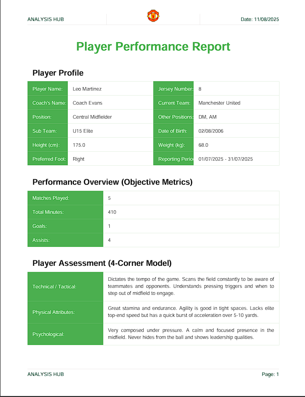 SmartPitch Report Preview